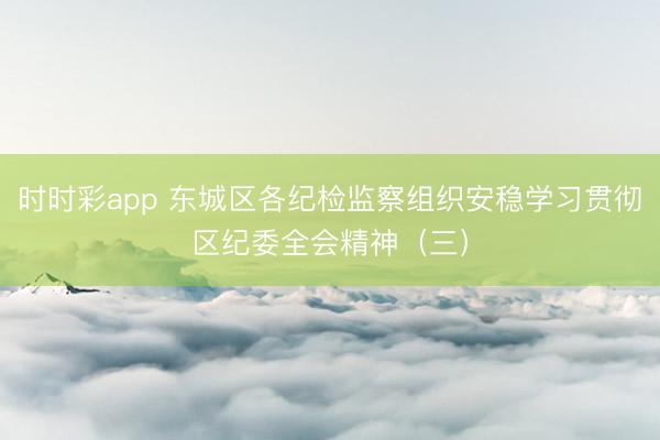時時彩app 東城區各紀檢監察組織安穩學習貫徹區紀委全會精神(三)